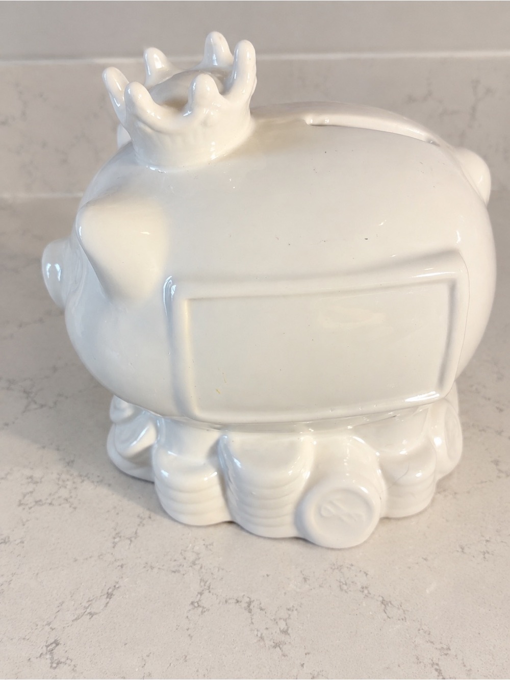 Michaels White Ceramic Crown Piggy Bank Princess Coin Bank Decor